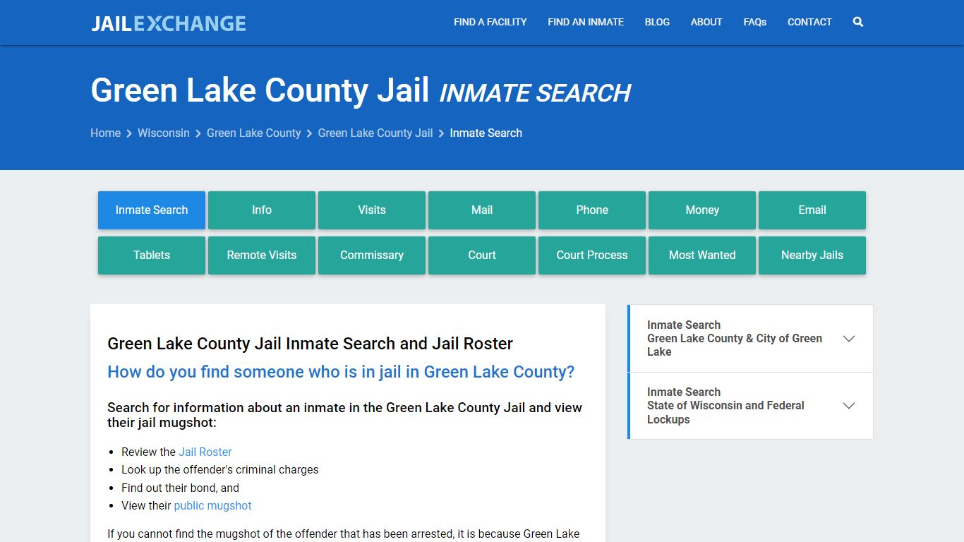 Inmate Search: Roster & Mugshots - Green Lake County Jail, WI
