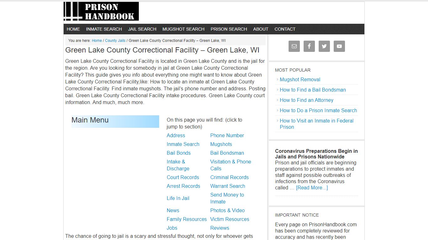 Green Lake County Correctional Facility – Green Lake, WI